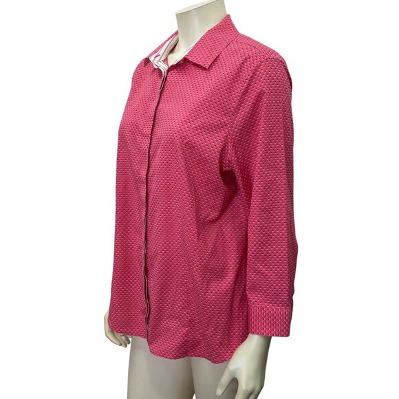 Talbots Womens Wrinkle Resistant Pink Button-Up Shirt Size 16 - Picture 4 of 6